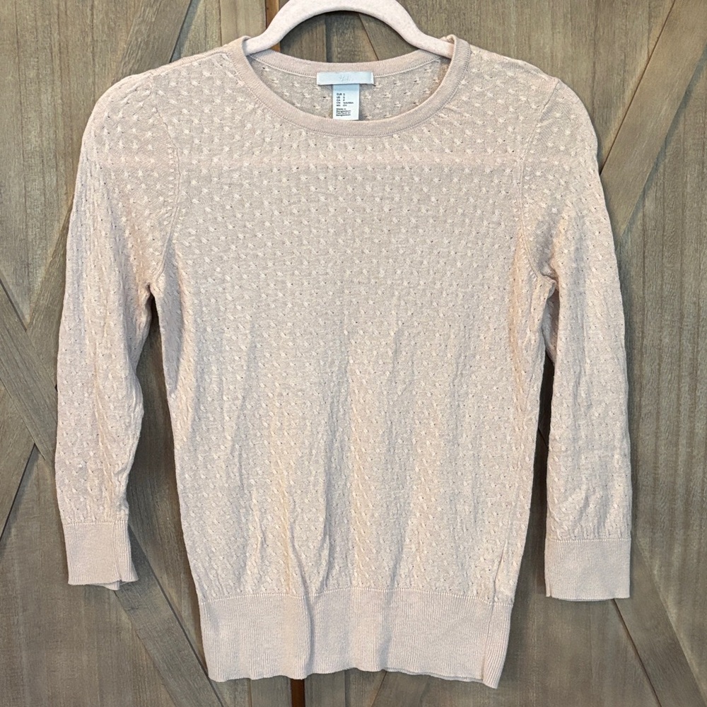 H&M Women's Tan 3/4 Sleeve Sweater